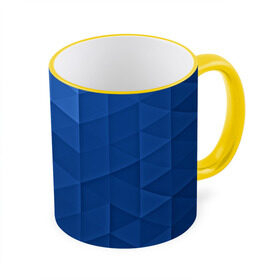 Кружка 3D с принтом trianse blue в Белгороде, керамика | ёмкость 330 мл | Тематика изображения на принте: abstraction | абстракция | геометрия | грани | полигоны | сочетания | треугольники