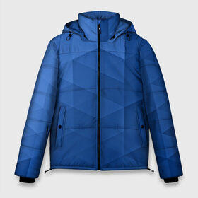 Мужская зимняя куртка 3D с принтом trianse blue в Белгороде, верх — 100% полиэстер; подкладка — 100% полиэстер; утеплитель — 100% полиэстер | длина ниже бедра, свободный силуэт Оверсайз. Есть воротник-стойка, отстегивающийся капюшон и ветрозащитная планка. 

Боковые карманы с листочкой на кнопках и внутренний карман на молнии. | abstraction | абстракция | геометрия | грани | полигоны | сочетания | треугольники