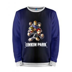 Мужской свитшот 3D с принтом Группа Linkin Park в Белгороде, 100% полиэстер с мягким внутренним слоем | круглый вырез горловины, мягкая резинка на манжетах и поясе, свободная посадка по фигуре | 