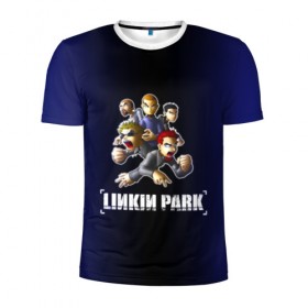 Мужская футболка 3D спортивная с принтом Группа Linkin Park в Белгороде, 100% полиэстер с улучшенными характеристиками | приталенный силуэт, круглая горловина, широкие плечи, сужается к линии бедра | 
