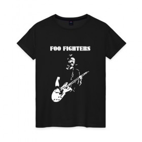 Женская футболка хлопок с принтом Foo Fighters в Белгороде, 100% хлопок | прямой крой, круглый вырез горловины, длина до линии бедер, слегка спущенное плечо | Тематика изображения на принте: ff | foo fighters | альтернативный | группа | дэйв грол | крис шифлетт | метал | музыка | надпись | нэйт мендел | постгранж | пэт смир | рок | тейлор хокинс | фу файтерс | фф | хард | хардрок