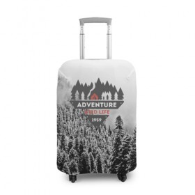 Чехол для чемодана 3D с принтом Приключение(Wild life) в Белгороде, 86% полиэфир, 14% спандекс | двустороннее нанесение принта, прорези для ручек и колес | mountain | возвышение | возвышенность | гора | горка | горы | лес | природа | склон | туман | холм