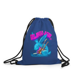 Рюкзак-мешок 3D с принтом Заяц Blink-182 в Белгороде, 100% полиэстер | плотность ткани — 200 г/м2, размер — 35 х 45 см; лямки — толстые шнурки, застежка на шнуровке, без карманов и подкладки | 