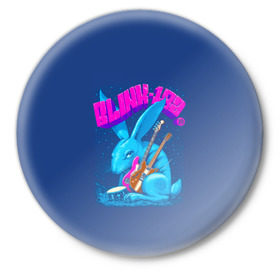 Значок с принтом Заяц Blink-182 в Белгороде,  металл | круглая форма, металлическая застежка в виде булавки | Тематика изображения на принте: 