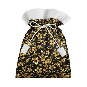 Подарочный 3D мешок с принтом Люкс в Белгороде, 100% полиэстер | Размер: 29*39 см | diamond | flowers | gold | golden | блеск | богатство | бриллиант | злато | золото | орнамент | узор | цветы