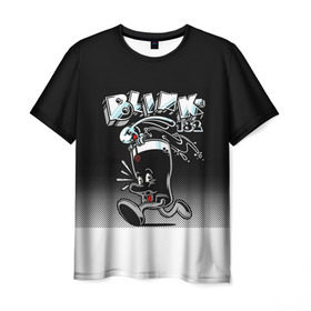 Мужская футболка 3D с принтом Заяц в стакане Blink-182 в Белгороде, 100% полиэфир | прямой крой, круглый вырез горловины, длина до линии бедер | blink | альтернативный рок | блинк | группа | марк хоппус | музыка | мэтт скиба | надпись | панк | панк рок | песни | поп панк | рок | скейт панк | смайл | смайлик | трэвис баркер