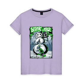Женская футболка хлопок с принтом С Рождеством, Blink-182 в Белгороде, 100% хлопок | прямой крой, круглый вырез горловины, длина до линии бедер, слегка спущенное плечо | 
