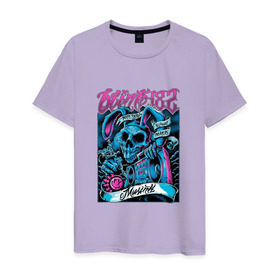 Мужская футболка хлопок с принтом Заяц Blink-182 в Белгороде, 100% хлопок | прямой крой, круглый вырез горловины, длина до линии бедер, слегка спущенное плечо. | 