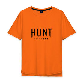 Мужская футболка хлопок Oversize с принтом Hunt: Showdown Black Logo в Белгороде, 100% хлопок | свободный крой, круглый ворот, “спинка” длиннее передней части | crytek | game | hunt | hunt: showdown | hunter | monsters | showdown | игра | крайтек | охота | столкновение
