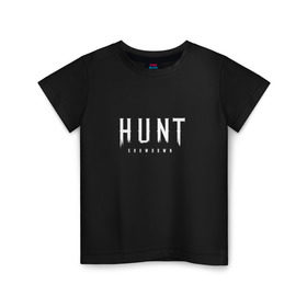 Детская футболка хлопок с принтом Hunt: Showdown White Logo в Белгороде, 100% хлопок | круглый вырез горловины, полуприлегающий силуэт, длина до линии бедер | crytek | game | hunt | hunt: showdown | hunter | monsters | showdown | игра | крайтек | охота | столкновение