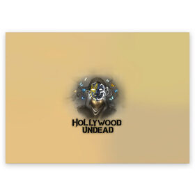 Поздравительная открытка с принтом Hollywood Undead в Белгороде, 100% бумага | плотность бумаги 280 г/м2, матовая, на обратной стороне линовка и место для марки
 | charlie scene | danny | funny man | hollywood | j dog | johnny 3 tears | undead | альтернативный | андед | голивуд | голливудская | группа | кранккор | метал | нежить | ню | реп | рок | рэп | рэпкор