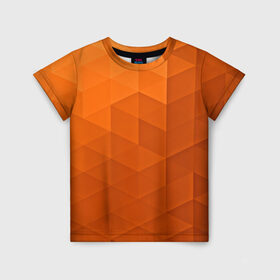 Детская футболка 3D с принтом Orange abstraction в Белгороде, 100% гипоаллергенный полиэфир | прямой крой, круглый вырез горловины, длина до линии бедер, чуть спущенное плечо, ткань немного тянется | abstraction | geometry | polygon | абстракция | геометрия | грань | краски | кубик | кубики | линии | мозаика | полигоны | ребро | текстура | узор