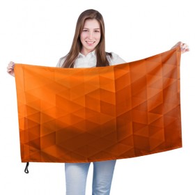 Флаг 3D с принтом Orange abstraction в Белгороде, 100% полиэстер | плотность ткани — 95 г/м2, размер — 67 х 109 см. Принт наносится с одной стороны | abstraction | geometry | polygon | абстракция | геометрия | грань | краски | кубик | кубики | линии | мозаика | полигоны | ребро | текстура | узор
