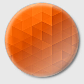 Значок с принтом Orange abstraction в Белгороде,  металл | круглая форма, металлическая застежка в виде булавки | abstraction | geometry | polygon | абстракция | геометрия | грань | краски | кубик | кубики | линии | мозаика | полигоны | ребро | текстура | узор