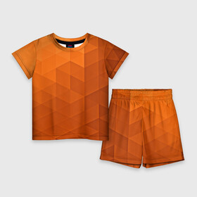 Детский костюм с шортами 3D с принтом Orange abstraction в Белгороде,  |  | abstraction | geometry | polygon | абстракция | геометрия | грань | краски | кубик | кубики | линии | мозаика | полигоны | ребро | текстура | узор