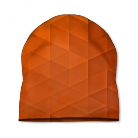 Шапка 3D с принтом Orange abstraction в Белгороде, 100% полиэстер | универсальный размер, печать по всей поверхности изделия | abstraction | geometry | polygon | абстракция | геометрия | грань | краски | кубик | кубики | линии | мозаика | полигоны | ребро | текстура | узор