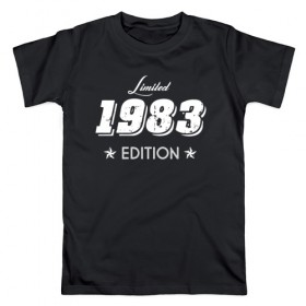 Мужская футболка хлопок с принтом limited edition 1983 в Белгороде, 100% хлопок | прямой крой, круглый вырез горловины, длина до линии бедер, слегка спущенное плечо. | 1983 | день рождения | подарок | праздник