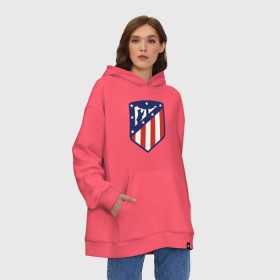 Худи SuperOversize хлопок с принтом Atletico Madrid в Белгороде, 70% хлопок, 30% полиэстер, мягкий начес внутри | карман-кенгуру, эластичная резинка на манжетах и по нижней кромке, двухслойный капюшон
 | atletico | madrid | атлетико | мадрид | франция