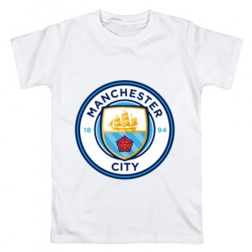 Мужская футболка хлопок с принтом Manchester City в Белгороде, 100% хлопок | прямой крой, круглый вырез горловины, длина до линии бедер, слегка спущенное плечо. | citi | city | manchester | siti | англия | болельщик | горожане | гостевая | манчестер | сити | фанат | форма | футбольная