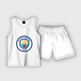Детская пижама с шортами хлопок с принтом Manchester City в Белгороде,  |  | Тематика изображения на принте: citi | city | manchester | siti | англия | болельщик | горожане | гостевая | манчестер | сити | фанат | форма | футбольная
