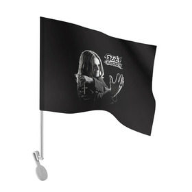 Флаг для автомобиля с принтом Оззи Осборн в Белгороде, 100% полиэстер | Размер: 30*21 см | black sabbath | ozzy osbourne | оззи осборн