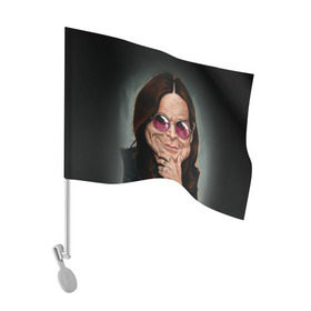 Флаг для автомобиля с принтом Оззи Осборн в Белгороде, 100% полиэстер | Размер: 30*21 см | black sabbath | ozzy osbourne | оззи осборн
