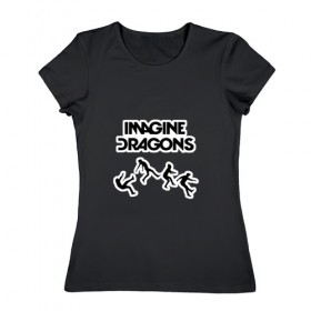 Женская футболка хлопок с принтом Imagine Dragons, прыжок в Белгороде, 100% хлопок | прямой крой, круглый вырез горловины, длина до линии бедер, слегка спущенное плечо | dragons | imagine | альтернативный | американская | бэн макки | группа | драгонс | дэн платцман | дэн рейнольдс | имеджин | инди | индирок | рок | уэйн сермон