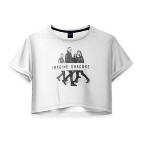 Женская футболка 3D укороченная с принтом Группа Imagine Dragons в Белгороде, 100% полиэстер | круглая горловина, длина футболки до линии талии, рукава с отворотами | dragons | imagine | альтернативный | американская | бэн макки | группа | драгонс | дэн платцман | дэн рейнольдс | имеджин | инди | индирок | поп | рок | уэйн сермон | электроник
