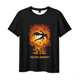Мужская футболка 3D с принтом Драконы Imagine Dragons в Белгороде, 100% полиэфир | прямой крой, круглый вырез горловины, длина до линии бедер | dragons | imagine | альтернативный | американская | бэн макки | группа | драгонс | дэн платцман | дэн рейнольдс | имеджин | инди | индирок | рок | уэйн сермон