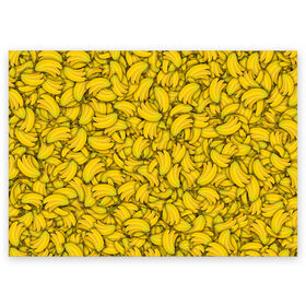 Поздравительная открытка с принтом Бананы в Белгороде, 100% бумага | плотность бумаги 280 г/м2, матовая, на обратной стороне линовка и место для марки
 | Тематика изображения на принте: banana | vegan | банан | веган | желтый | паттерн | текстура | фрукт