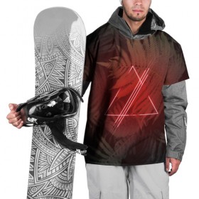 Накидка на куртку 3D с принтом Neon light в Белгороде, 100% полиэстер |  | Тематика изображения на принте: неон | папоротник | треугольник