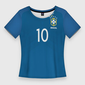 Женская футболка 3D Slim с принтом Нэймар Форма Гостевая 17 18 в Белгороде,  |  | brazil | jr | neymar | paris saint garmain | psg | world cup | бразилия | неймар | нэймар | по футболу | сборная бразилии | футбольная форма | чемпионат мира