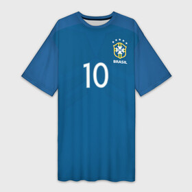 Платье-футболка 3D с принтом Нэймар Форма Гостевая 17 18 в Белгороде,  |  | brazil | jr | neymar | paris saint garmain | psg | world cup | бразилия | неймар | нэймар | по футболу | сборная бразилии | футбольная форма | чемпионат мира