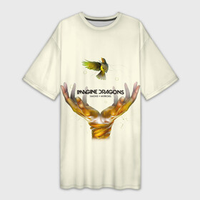 Платье-футболка 3D с принтом Руки с птичкой Imagine Dragons в Белгороде,  |  | альтернативный | американская | группа | драгонс | имеджин | инди | индирок | поп | рок | электроник