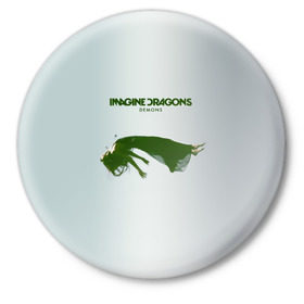 Значок с принтом Imagine Dragons Demons в Белгороде,  металл | круглая форма, металлическая застежка в виде булавки | альтернативный | американская | группа | драгонс | имеджин | инди | индирок | поп | рок | электроник