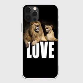Чехол для iPhone 12 Pro Max с принтом LOVE в Белгороде, Силикон |  | Тематика изображения на принте: влюблённые | дикая кошка | животные | лев | львица | любовь | пара | природа | свадьба