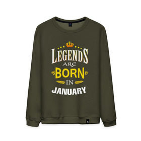 Мужской свитшот хлопок с принтом Legends are born in january в Белгороде, 100% хлопок |  | 