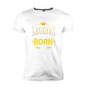 Мужская футболка премиум с принтом Legends are born in february в Белгороде, 92% хлопок, 8% лайкра | приталенный силуэт, круглый вырез ворота, длина до линии бедра, короткий рукав | 
