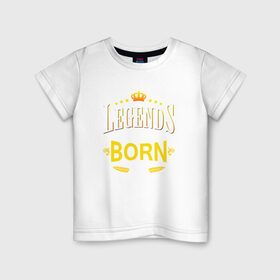Детская футболка хлопок с принтом Legends are born in april в Белгороде, 100% хлопок | круглый вырез горловины, полуприлегающий силуэт, длина до линии бедер | april | апрель | день рождения | подарок | праздник