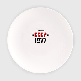 Тарелка с принтом Сделан в СССР 1977 в Белгороде, фарфор | диаметр - 210 мм
диаметр для нанесения принта - 120 мм | 1977 | день рождения | подарок | праздник