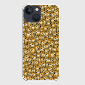 Чехол для iPhone 13 mini с принтом Собачки Doge в Белгороде,  |  | doge | meme | доги | желтый | мем | паттерн | пёс | собака | текстура