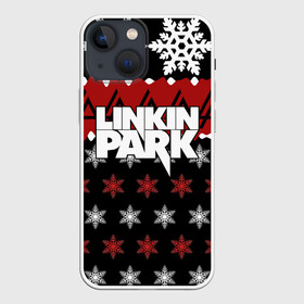 Чехол для iPhone 13 mini с принтом Праздничный Linkin Park в Белгороде,  |  | b | chester | linkin park | альтернативный метал | альтернативный рок | беннингтон | группа | знак | красный | линкин парк | музыкант | надпись | новогодний | новый год | ню метал | певец | праздник | рождество