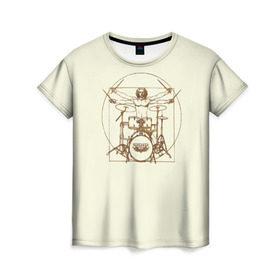 Женская футболка 3D с принтом Drums в Белгороде, 100% полиэфир ( синтетическое хлопкоподобное полотно) | прямой крой, круглый вырез горловины, длина до линии бедер | барабанщик | барабаны | драммер | ударные