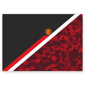 Поздравительная открытка с принтом Manchester United Sport Camo в Белгороде, 100% бумага | плотность бумаги 280 г/м2, матовая, на обратной стороне линовка и место для марки
 | Тематика изображения на принте: emirates | fc | manchester united | абстракция | геометрия | зож | клуб | линии | манчестер юнайтед | модные | мяч | россии | спорт | спортивные | стиль | тренды | футбол | футбольный клуб | экстрим | эмблема