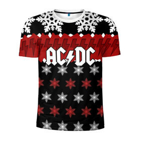 Мужская футболка 3D спортивная с принтом Праздничный AC/DC в Белгороде, 100% полиэстер с улучшенными характеристиками | приталенный силуэт, круглая горловина, широкие плечи, сужается к линии бедра | Тематика изображения на принте: ac dc | acdc | for those about to ro | австралийская | ангус янг | блюз рок | головы | группа | знак | красный | крис слэйд | музыканты | надпись | новогодний | новый год | певцы | праздник | рождество | рок | рок н ролл