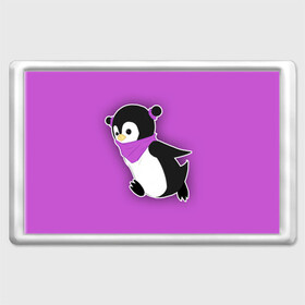 Магнит 45*70 с принтом Penguin purple в Белгороде, Пластик | Размер: 78*52 мм; Размер печати: 70*45 | cartoon | penguin | purple | милый | мультик | мультфильм | пингвин | рисунок | фиолетовый