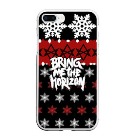 Чехол для iPhone 7Plus/8 Plus матовый с принтом Праздничный Bring Me the Horizon в Белгороде, Силикон | Область печати: задняя сторона чехла, без боковых панелей | bmth | bring me the horizon | альтернативный метал | альтернативный рок | группа | достань для меня горизонт | дэткор | знак | красный | метал | надпись | новогодний | новый год | праздник | рождество | рок