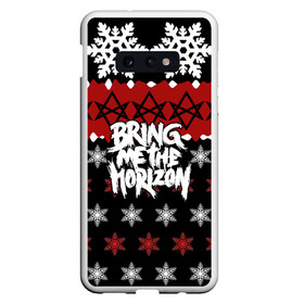 Чехол для Samsung S10E с принтом Праздничный Bring Me the Horizon в Белгороде, Силикон | Область печати: задняя сторона чехла, без боковых панелей | bmth | bring me the horizon | альтернативный метал | альтернативный рок | группа | достань для меня горизонт | дэткор | знак | красный | метал | надпись | новогодний | новый год | праздник | рождество | рок