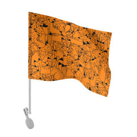 Флаг для автомобиля с принтом Лисички в Белгороде, 100% полиэстер | Размер: 30*21 см | fox | лиса | лисички | рыжая лиса | фокс