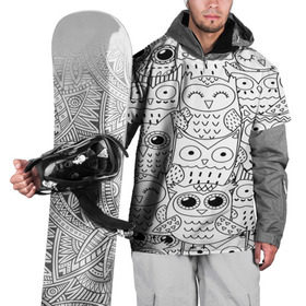 Накидка на куртку 3D с принтом Совушки pattern в Белгороде, 100% полиэстер |  | Тематика изображения на принте: bird | owl | животные | ночные птицы | птицы | совы
